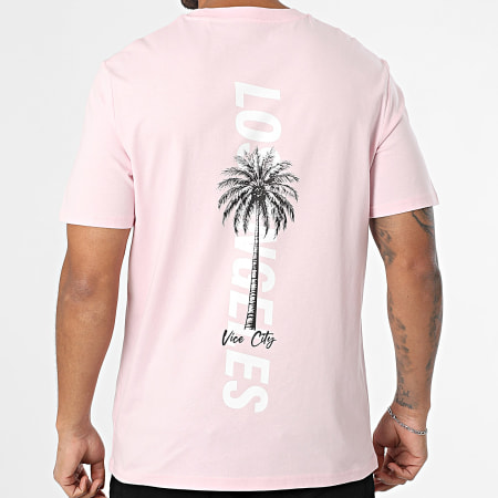 Luxury Lovers - Tee Shirt Oversize Los Angeles Palm Rose Blanc