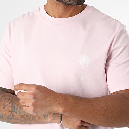 Luxury Lovers - Tee Shirt Oversize Los Angeles Palm Rose Blanc