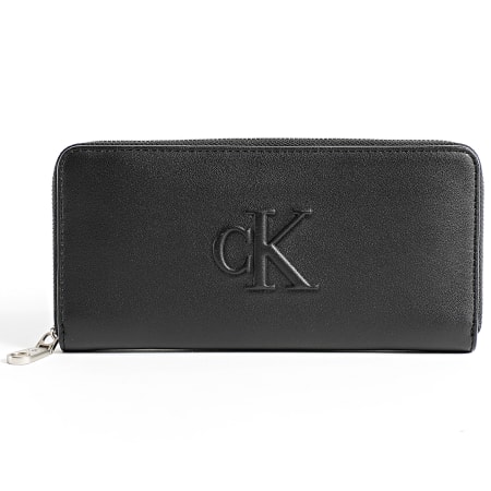 Calvin Klein - Portefeuille Femme Sculpted Zip Around 1005 Noir