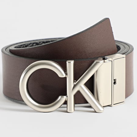 Calvin Klein - Cinturón Reversible Hallmark Logo 7034 Negro Marrón