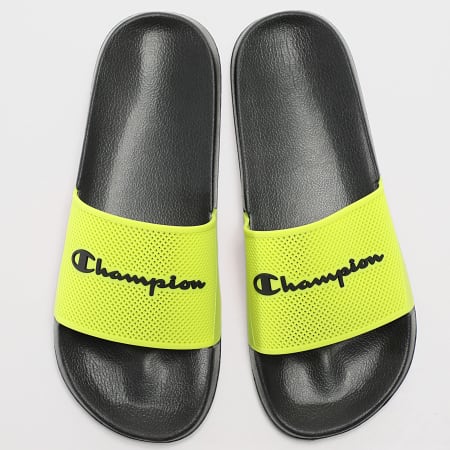 Champion - Claquettes Slide S22469 Noir Vert Lime