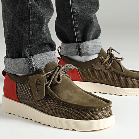 Clarks Wallabee Olive Combi Clarks Chaussures Wallabee Evo Olive