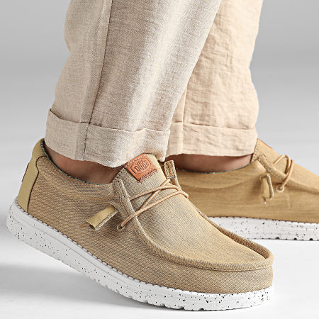 Hey Dude - Mocassins Wally Washed Canvas Walnut