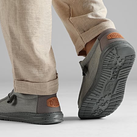 Hey Dude - Mocassins Wally Washed Canvas Charcoal