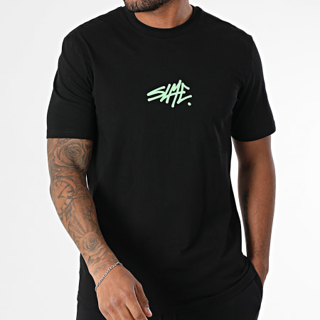 Sale Môme Paris - Ensemble Tee Shirt Et Short Jogging SLME Noir Vert Fluo