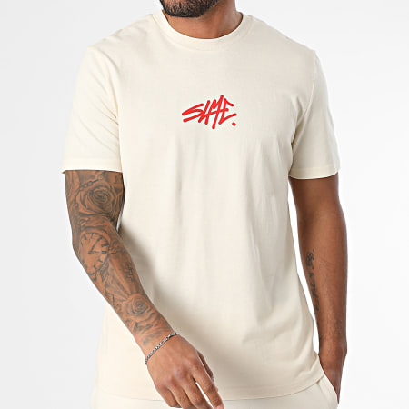 Sale Môme Paris - Ensemble Tee Shirt Et Short Jogging SLME Beige Rouge