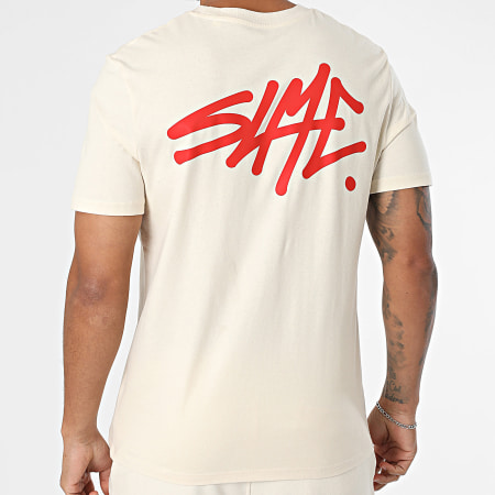 Sale Môme Paris - Ensemble Tee Shirt Et Short Jogging SLME Beige Rouge