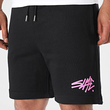 Sale Môme Paris - Short Jogging SLME Noir Rose Fluo