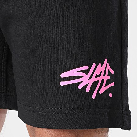 Sale Môme Paris - Short Jogging SLME Noir Rose Fluo