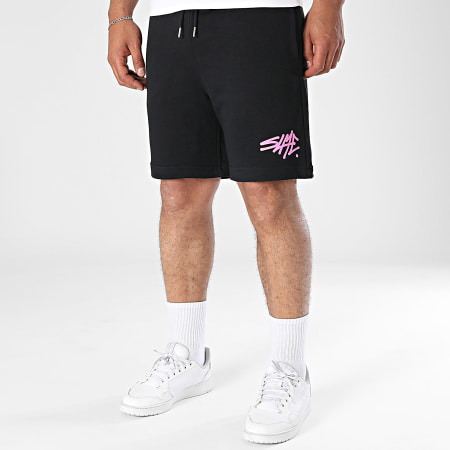 Sale Môme Paris - Short Jogging SLME Noir Rose Fluo