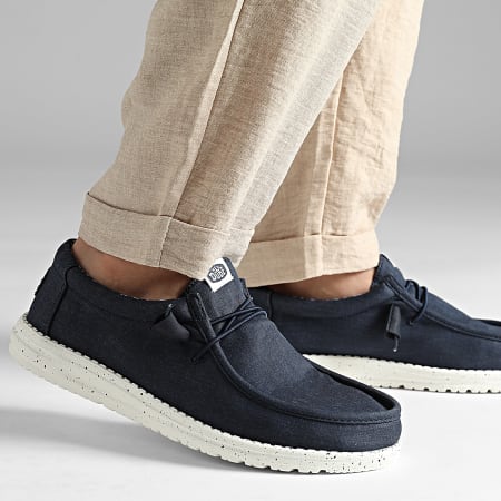 Hey Dude - Wally Stretch Canvas Navy loafers