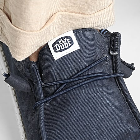 Hey Dude - Wally Stretch Canvas Navy loafers