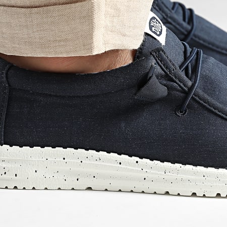 Hey Dude - Wally Stretch Canvas Navy loafers