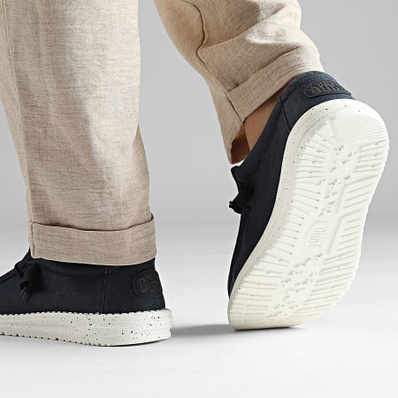 Hey Dude - Wally Stretch Canvas Navy loafers