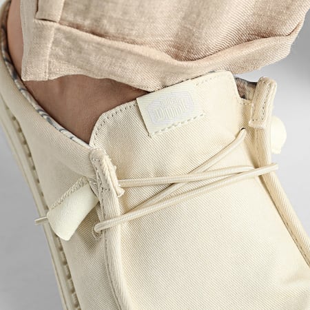 Hey Dude - Mocassins Wally Slip Stretch Canvas Bone White