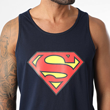 DC Comics - Débardeur Superman NAVY Bleu Marine