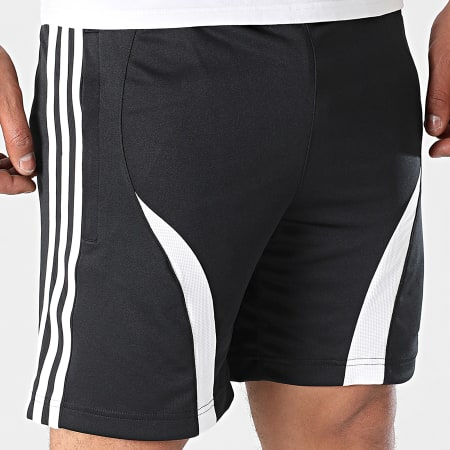 Adidas Originals - Short Jogging A BandesTeamgeist JC6230 Noir Blanc