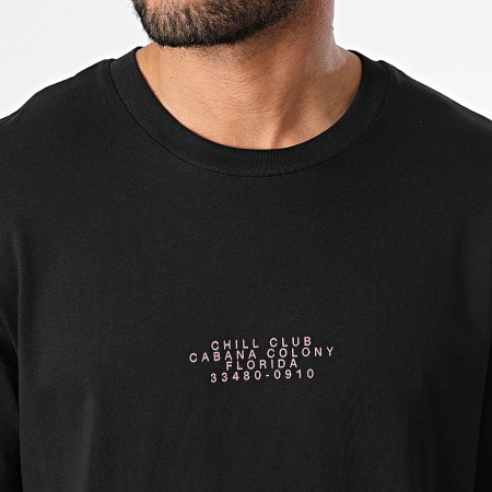 Luxury Lovers - Camiseta oversize Chill Club Rosa Negro