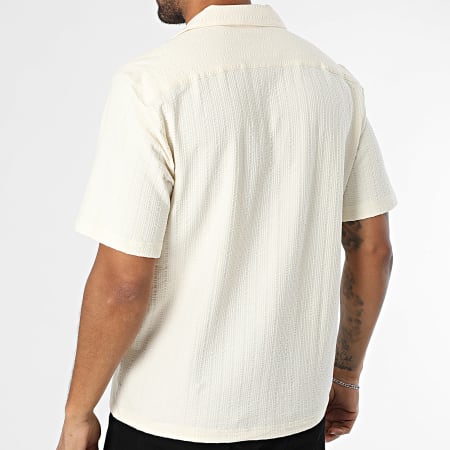 Only And Sons - Polo Manches Courtes A Rayures Regular Fit Males Beige Clair