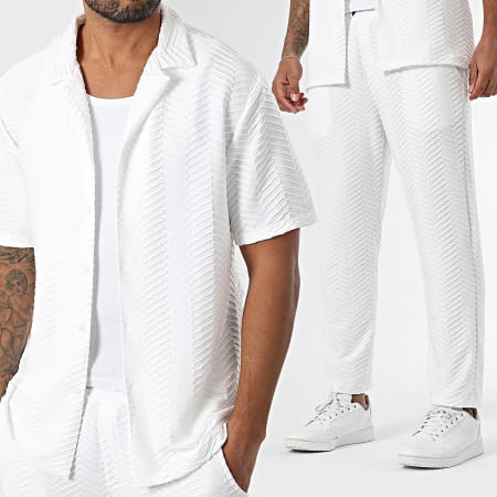 Uniplay - Ensemble Chemise Manches Courtes Et Pantalon Texturé 032 Blanc