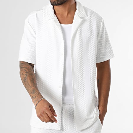 Uniplay - Ensemble Chemise Manches Courtes Et Pantalon Texturé 032 Blanc