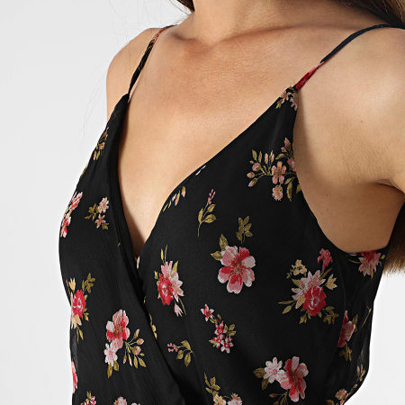 Vero Moda - Milla Vrouwenjurk Zwart Roze Groen Bloemen