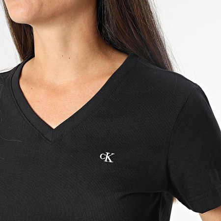 Calvin Klein - Tee Shirt Col V Femme LV047B205G Noir