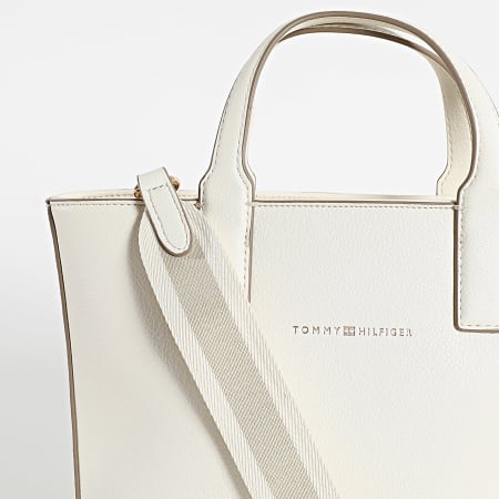 Tommy Hilfiger - Sac A Main Femme Logotape Mini Tote 7448 Ecru