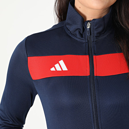 Adidas Sportswear - Ensemble De Survetement Femme A Bandes Tiro Essential JD0622 Bleu Marine Rouge Blanc