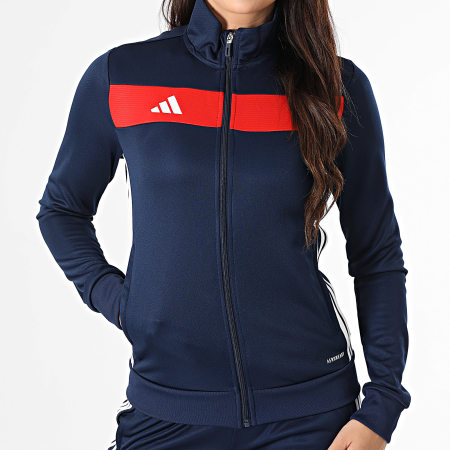 Adidas Sportswear - Ensemble De Survetement Femme A Bandes Tiro Essential JD0622 Bleu Marine Rouge Blanc
