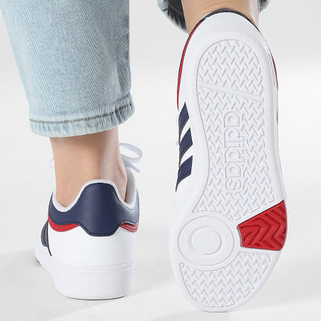 Adidas Sportswear - Baskets Femme Hoops 4.0 J JI3473 Footwear White Dark Blue Team Power Red 2