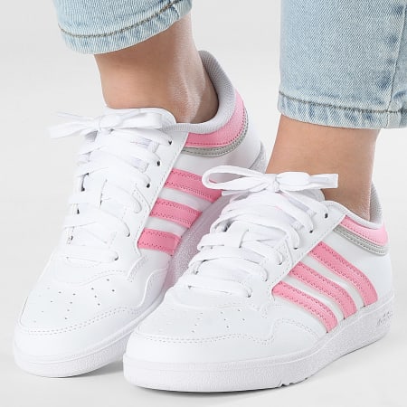 Adidas Sportswear - Baskets Femme Hoops 4.0 J JI0900 Footwear White Bliss Pink Grey Two