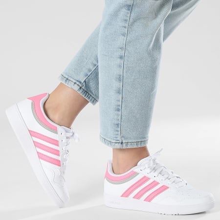 Adidas Sportswear - Baskets Femme Hoops 4.0 J JI0900 Footwear White Bliss Pink Grey Two