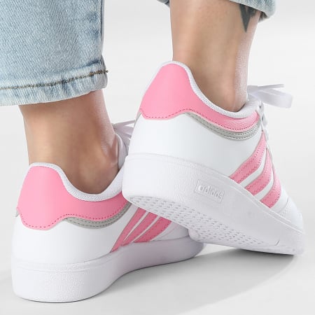 Adidas Sportswear - Baskets Femme Hoops 4.0 J JI0900 Footwear White Bliss Pink Grey Two