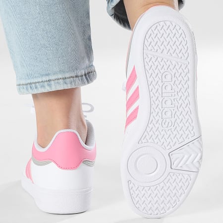 Adidas Sportswear - Baskets Femme Hoops 4.0 J JI0900 Footwear White Bliss Pink Grey Two
