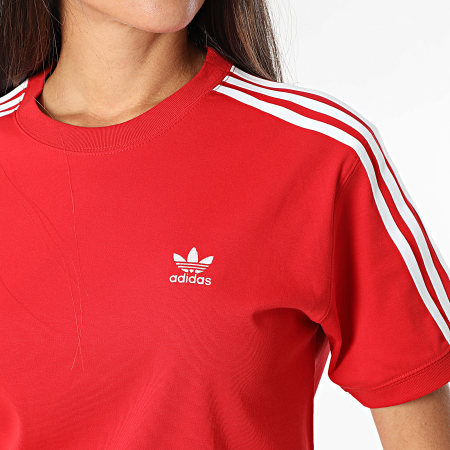 Adidas Originals - Tee Shirt Femme 3 Stripes IR8050 Rouge