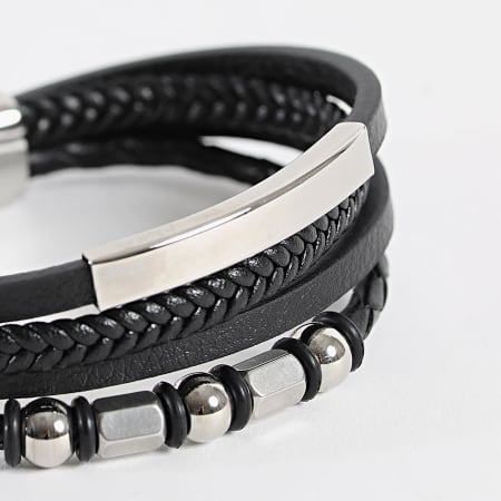 California Jewels - Bracelet Multi-Rangs 504 Noir Argenté