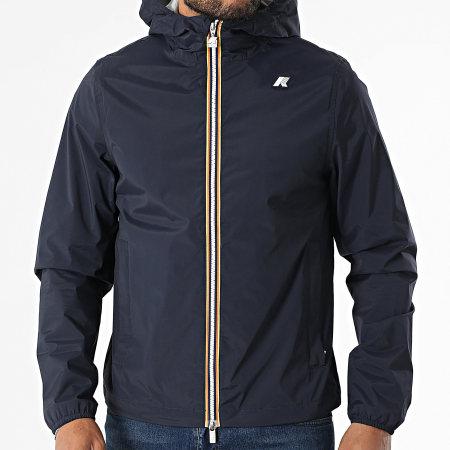 【K-WAY】Long Hooded Anorak NAVY L K-Way - Jack Dark Navy Hooded Zip Jacket - Ryses