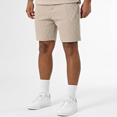 Mackten - Ensemble Tee Shirt Et Short Jogging 346 Beige