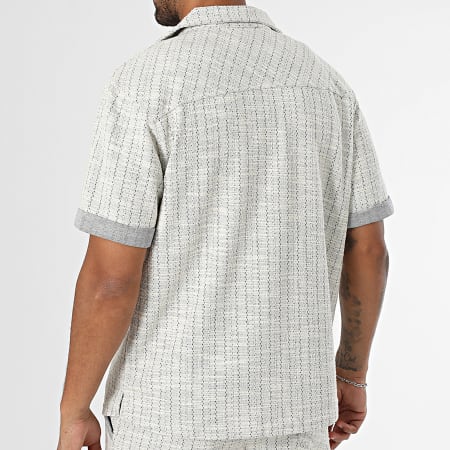 Mackten - Ensemble Chemise Manches Courtes Et Short 118 Ecru Bleu Marine