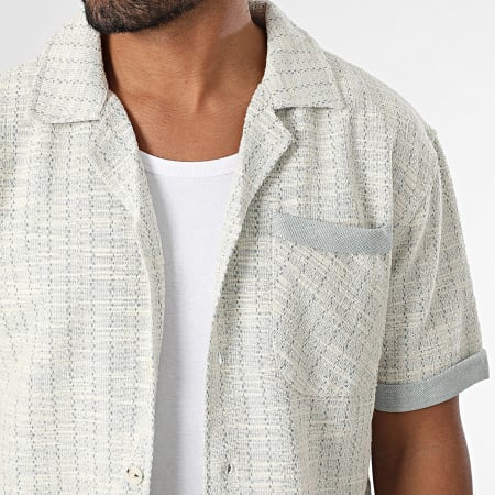 Mackten - Ensemble Chemise Manches Courtes Et Short 118 Ecru Vert