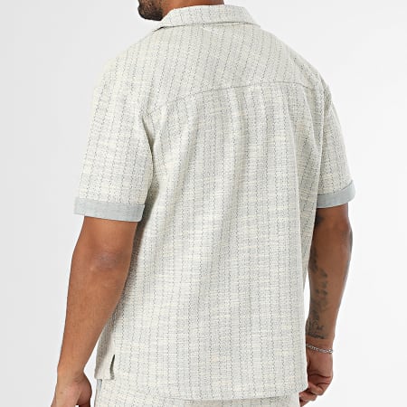 Mackten - Ensemble Chemise Manches Courtes Et Short 118 Ecru Vert