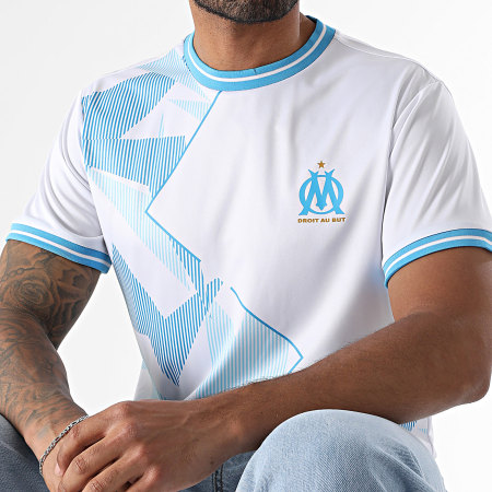 OM - Maillot De Foot M24092C Blanc Bleu Clair