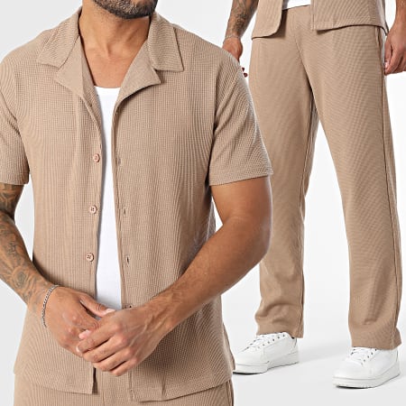 Classic Series - 430 Camel overhemd en broek met korte mouwen