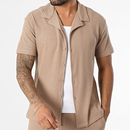 Classic Series - 430 Camel overhemd en broek met korte mouwen