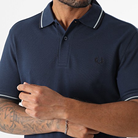 Fred Perry - Polo Manches Courtes Twin Tipped MM3600 Bleu Marine