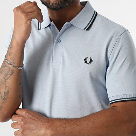 Fred Perry - Polo Manches Courtes Twin Tipped MM3600 Bleu Clair