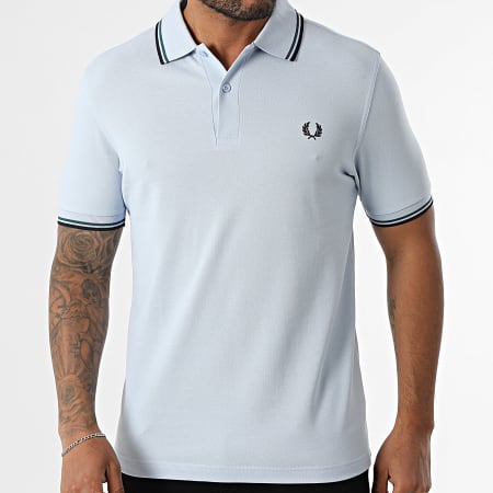 Fred Perry - Polo Manches Courtes Twin Tipped MM3600 Bleu Clair