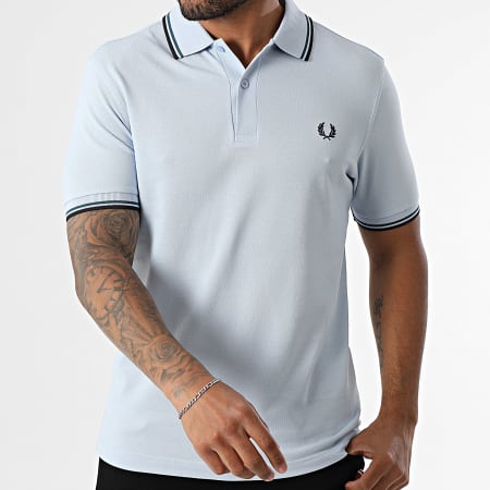 Fred Perry - Polo Manches Courtes Twin Tipped MM3600 Bleu Clair