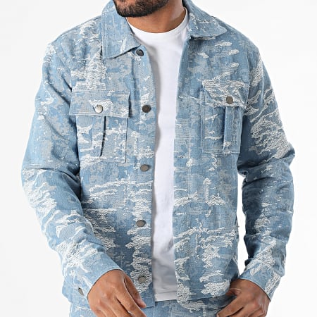 Frilivin - Conjunto Camisa Sobre y Jean Regular Fit D01 Azul Denim